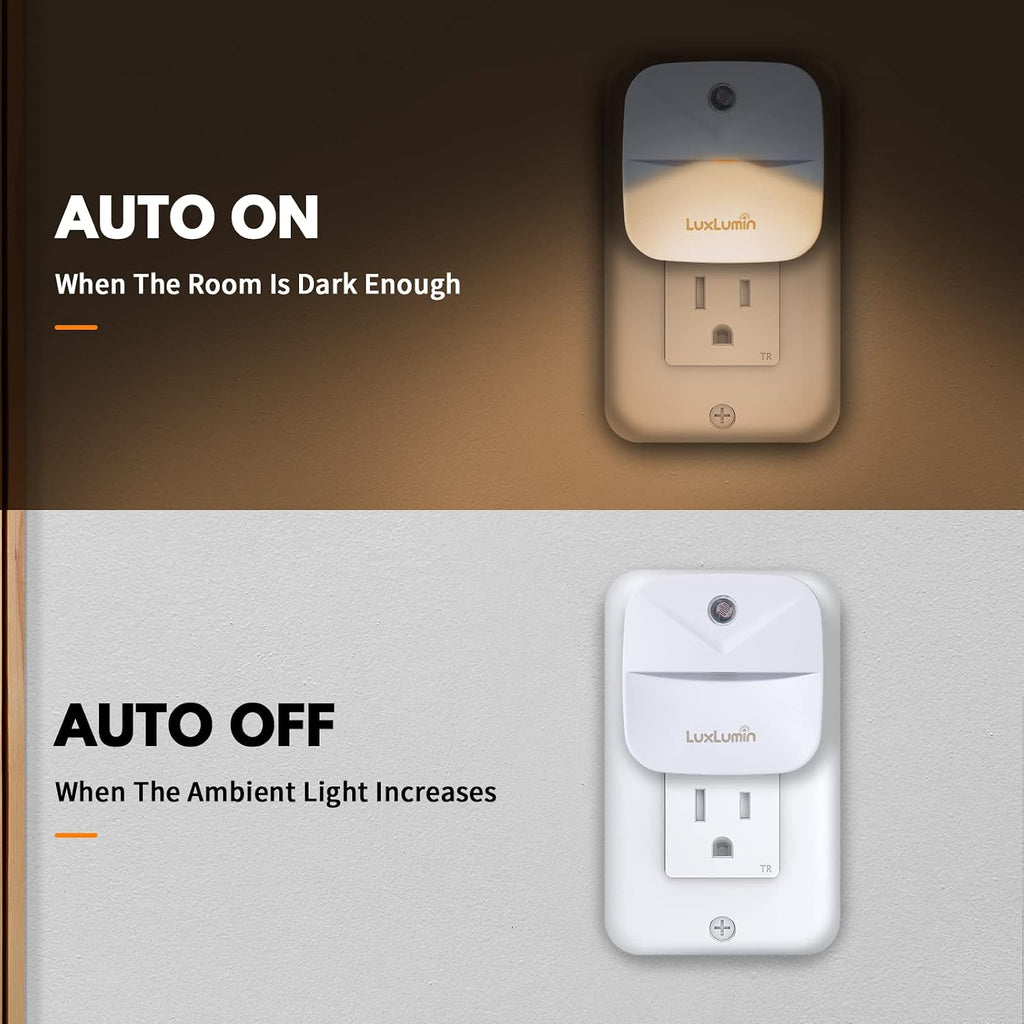 LuxLumin LED Night Lights Plug into Wall with Dusk-to-Dawn Sensor, Automatically Turn on and Off, Night Light for…
