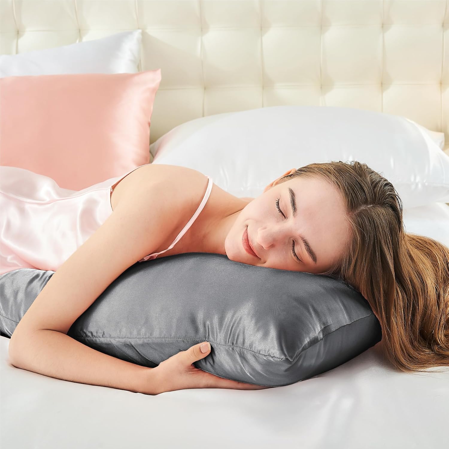Bedelite Satin Body Pillow Cover, Super Soft and Cooling Body Pillow Pillowcase for Hair and Skin, Breathable Silky Full Long Pillowcase Co…