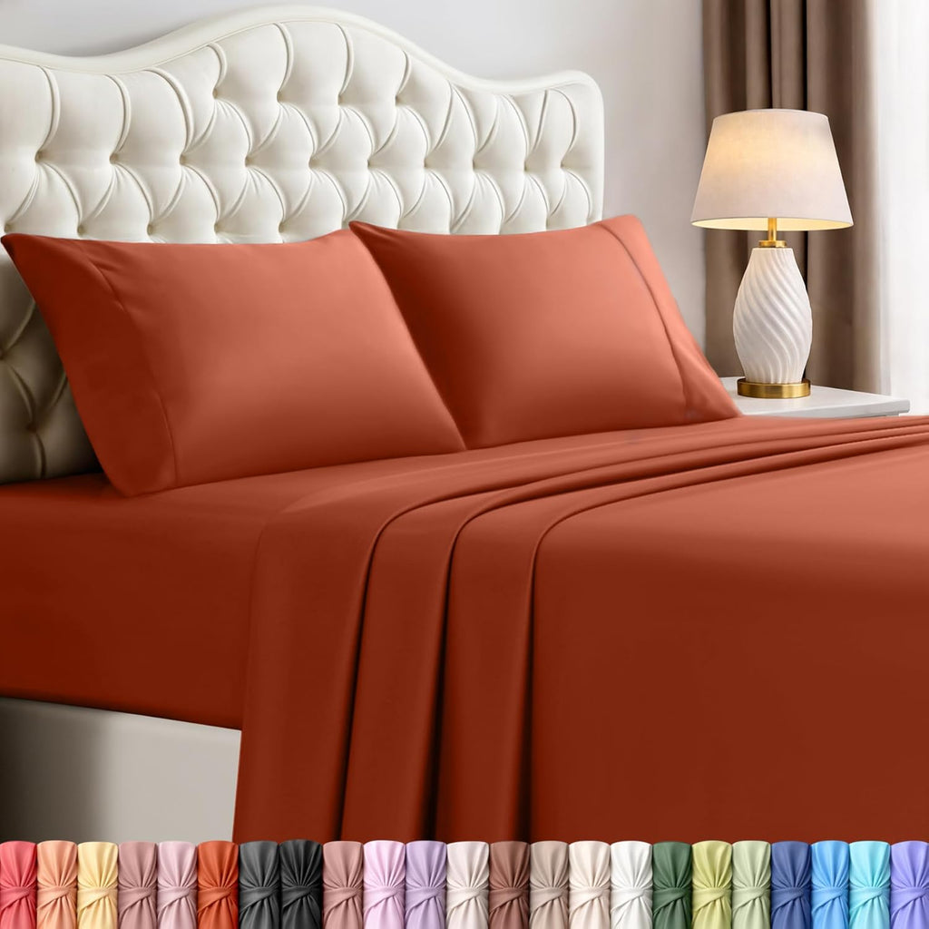 Utopiabedding Utopia Bedding King Size Sheet Set – 4 Piece Bed Sheets, Soft and Breathable Microfiber, Includes 1 Fitted Sheet, 1 Flat Shee…
