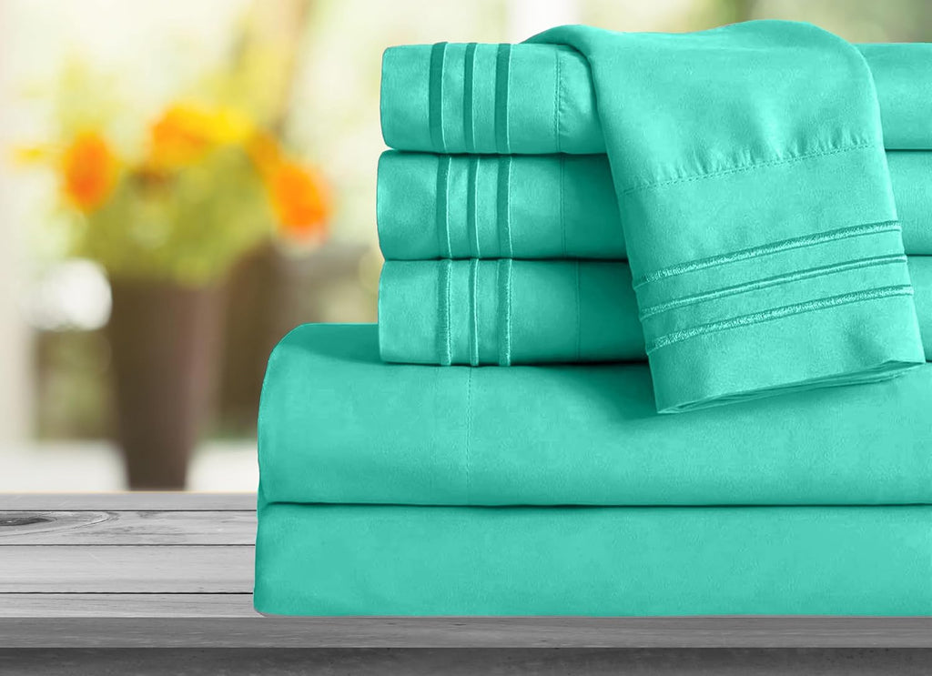Mocassi Cali King Sheet Set- Luxury Hotel 1800 Premier Bedding Sheets & Pillowcases- Ultra Soft Breathable & Cooling Bed Sheets- Deep…