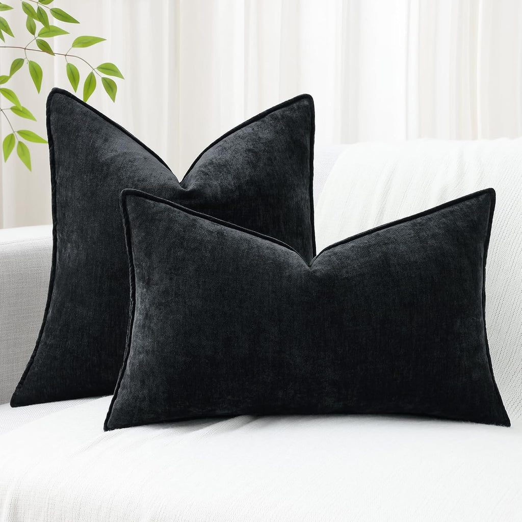 decorUhome Summer Couch Throw Pillow Covers 16x16 Set of 2, Decorative Soft Velvet Modern Cozy Chenille Pillow Cases with Elegant Design fo…