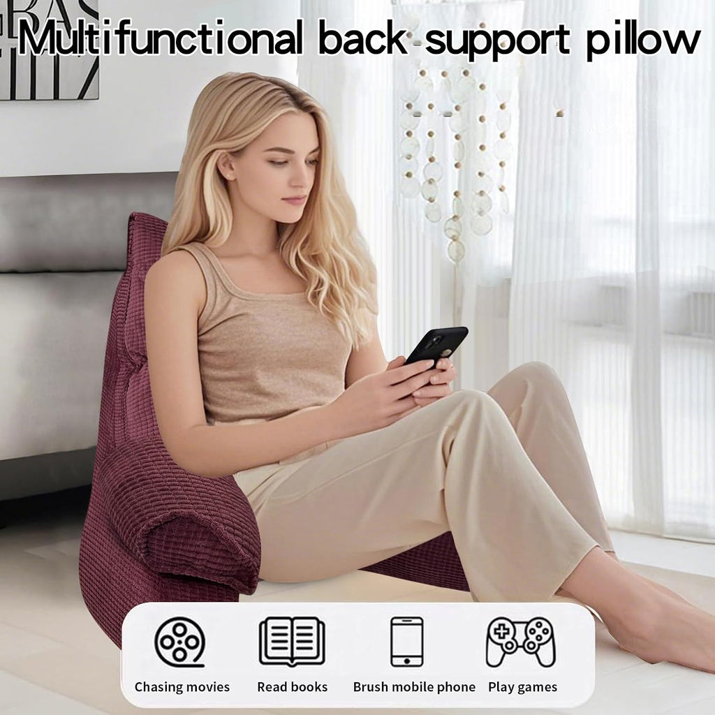 RRPAHWTV Reading Pillow for Bed with High Arm Rests, Back Support Pillow for Sitting Up in Bed with Shredded Memory Foam for Reading, TV…