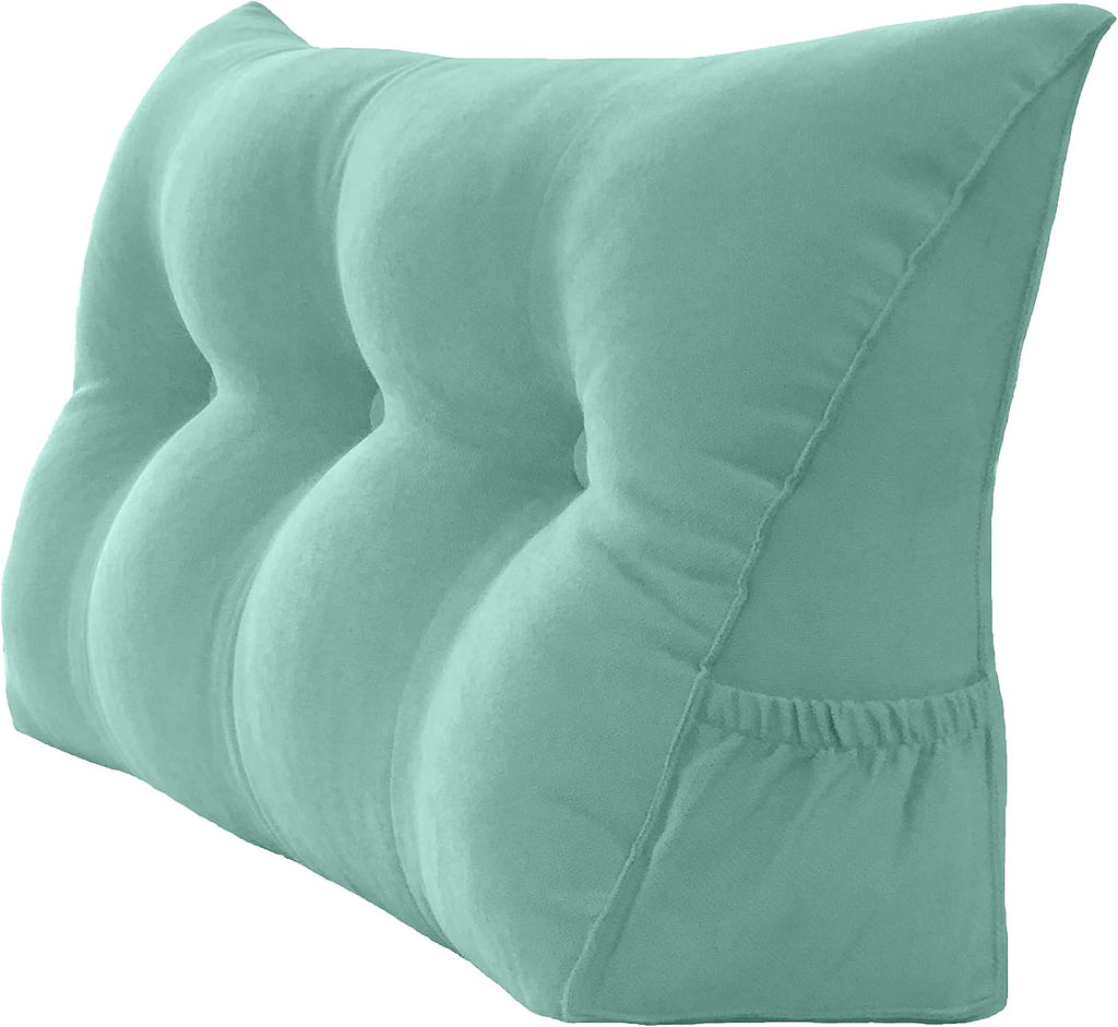 Peachwell Headboard Pillow - Dorm Twin Headboard Wedge Pillow, Handmade Support Backrest Large Bolster Cushion with Two Large Side…