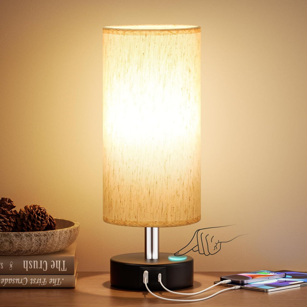 PartageiZ Small Touch Bedside Lamp for Bedroom - Table Lamps for Nightstand, Minimalist Night Stands Light Lamp, Desk Lamps for Reading…