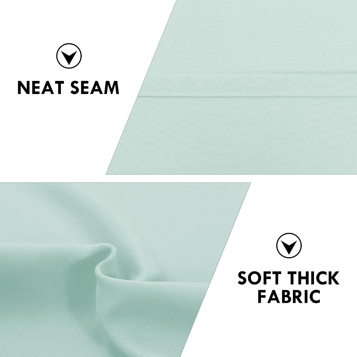DWCN Blackout Curtains for Living Room Thermal Insulated, Energy Saving & Noise Reducing Bedroom Curtains, Mint Green, W 42x L 54 Inch…