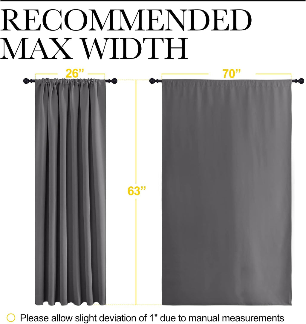 NICETOWN Blackout Curtain Panels for Window - Thermal Insulated Rod Pocket Blackout Drapes/Draperies for Dining Room (2 Panels, W70 x L63…