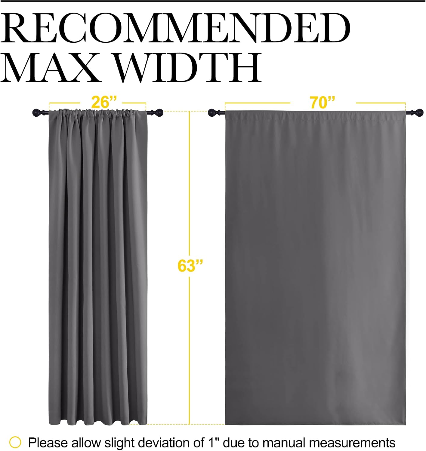 NICETOWN Blackout Curtain Panels for Window - Thermal Insulated Rod Pocket Blackout Drapes/Draperies for Dining Room (2 Panels, W70 x L63…
