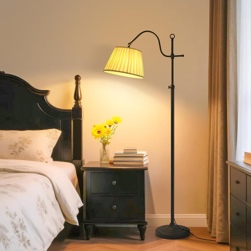 Smart 12W LED Floor Lamps Adjustable Brightness and Color, Black Retro Modern Boho Home Decor, Living Room Sofa Corner Bedroom Bedside…