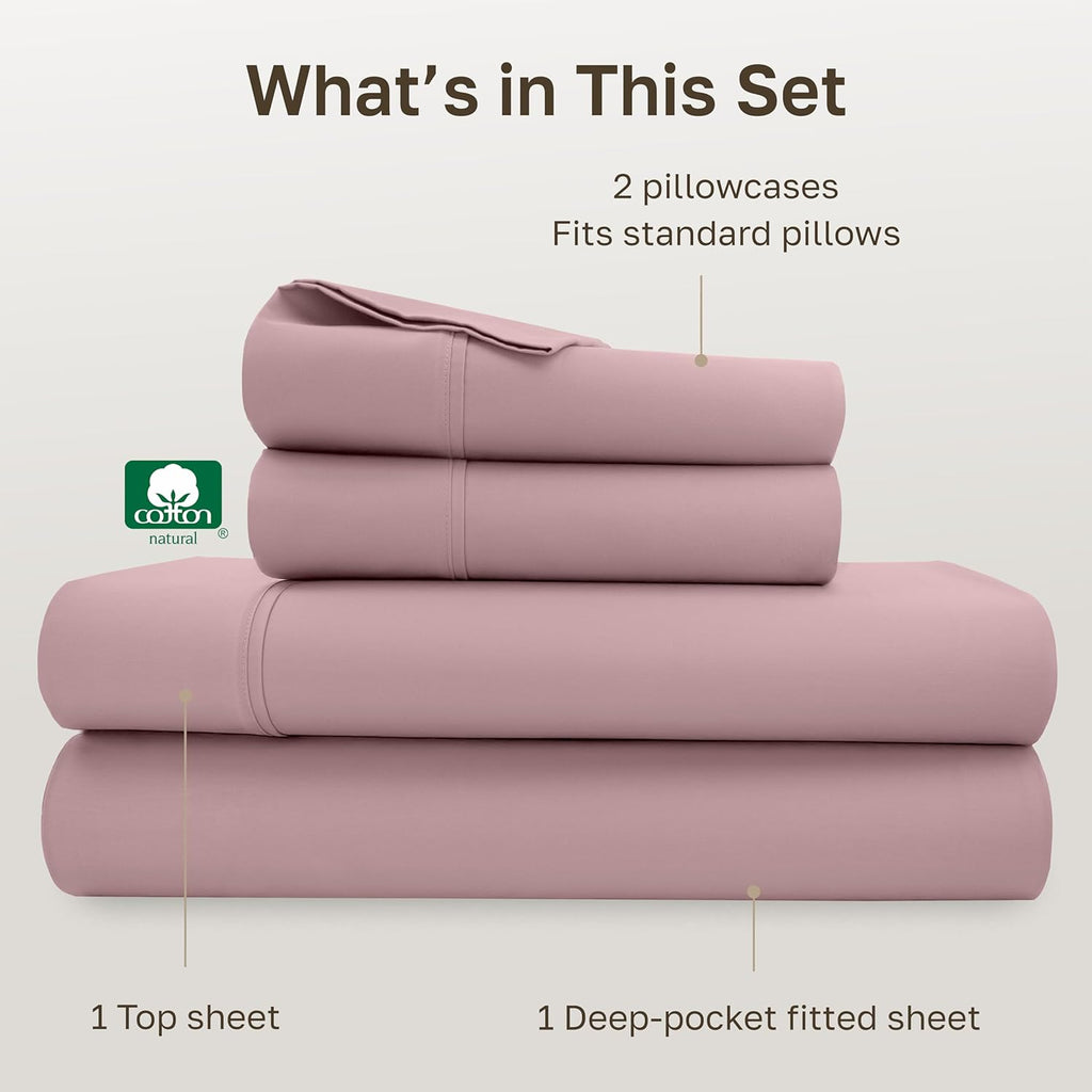 CaliforniaDesignDen California Design Den Soft 100% Cotton Sheets Full Size Set, 400 Thread Count Good Housekeeping Award Winner, Smooth Sa…