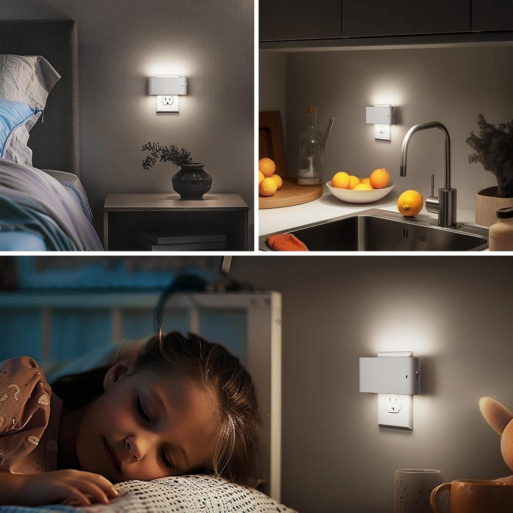 Briignite Night Lights Plug into Wall, 2 Pack, LED Night Light with Dusk to Dawn Light Sensor, Dimmable NightLight Plug in, 5000K…