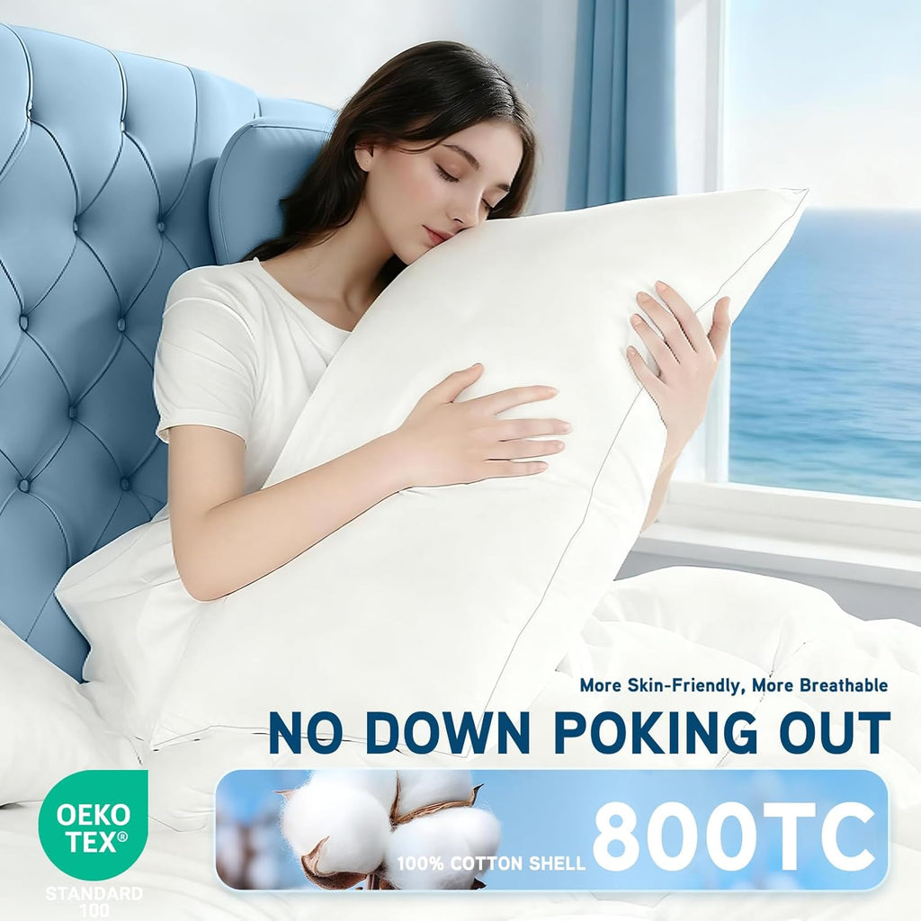 LORESNUG Luxury Canadian White Goose Down Pillows, Soft 1650+ Fill Power with 100% Cotton Shell Down Pillow, 80% Goose Down and 20%…