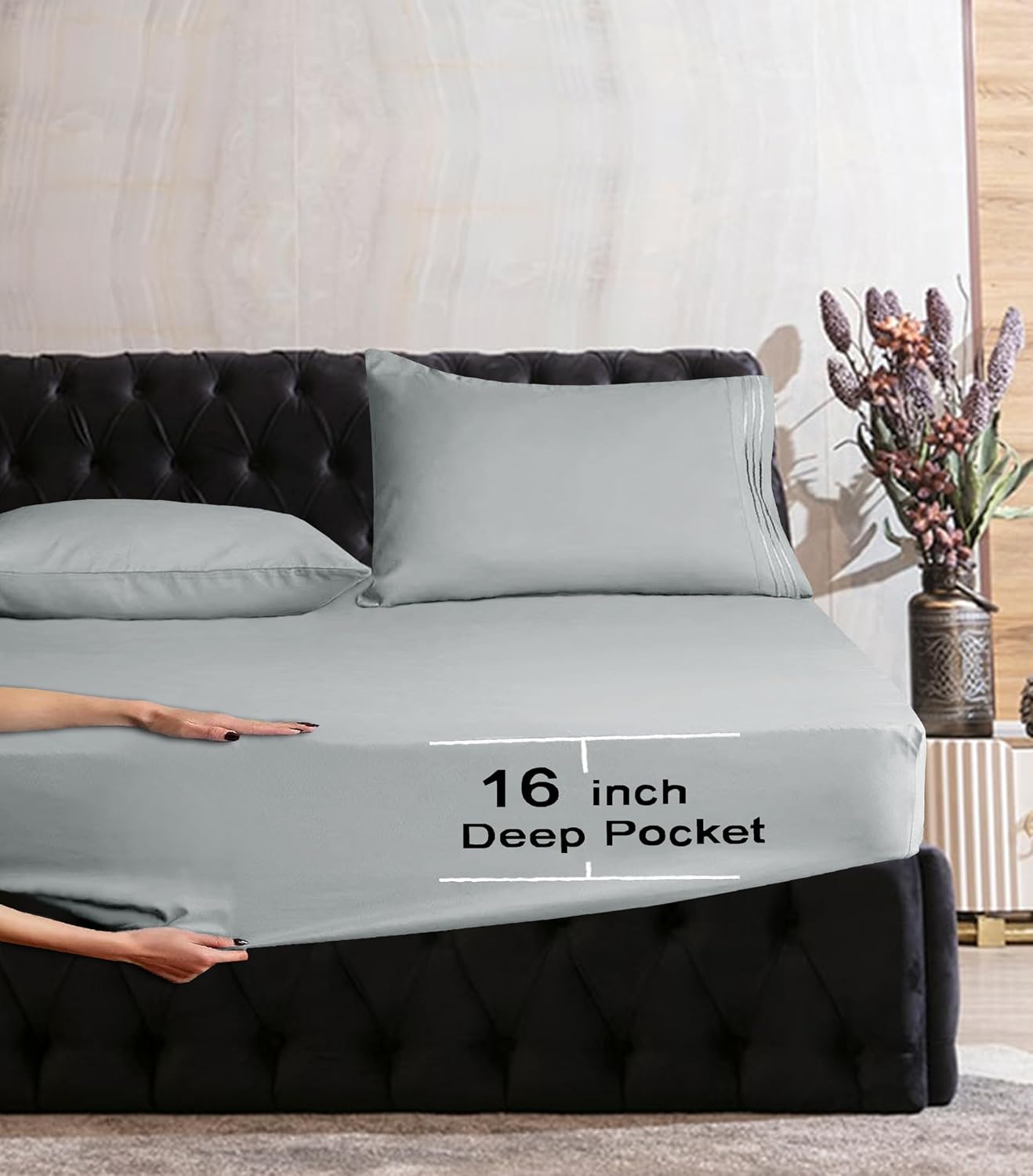 MocassiLuxuryBedding Mocassi Twin XL Sheet Set - Luxury Hotel 1800 Premier Bedding Sheets & Pillowcases - Ultra Soft Breathable & Cooling B…