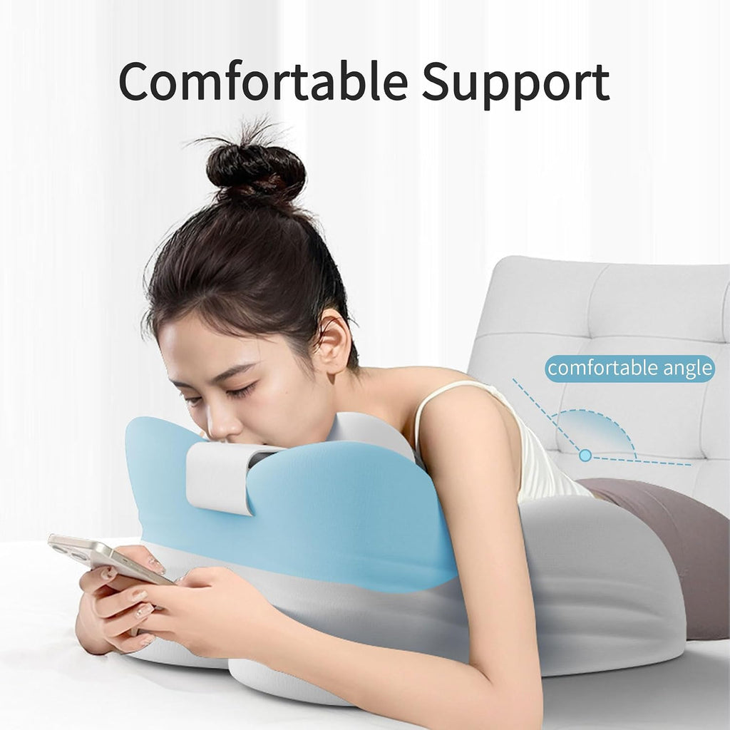 YouBath Reading Prone, Memory Foam Ergonomic Wedge Pillow for Bed Sitting Up Prone Pillow Face Down Sleep, Resting, Relaxing Back, with Rem…