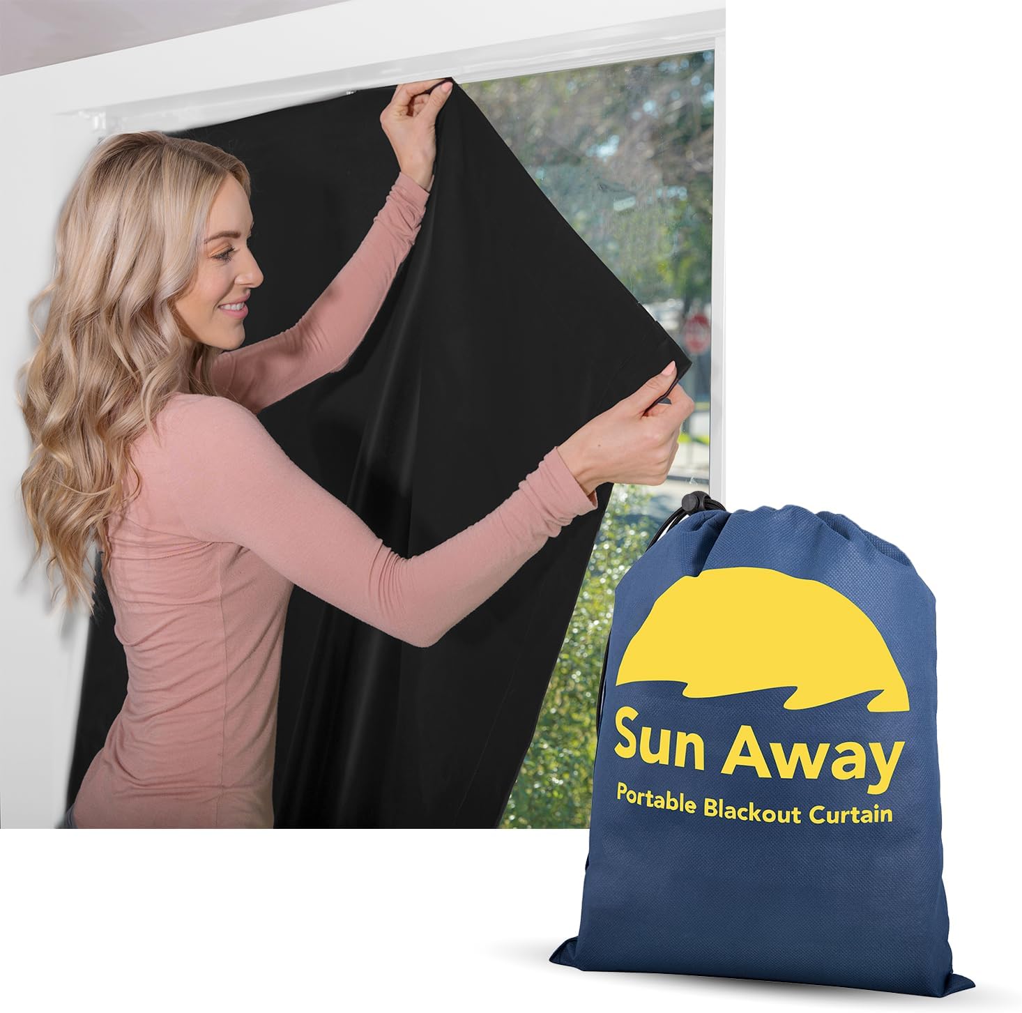 Portable Blackout Curtain with Suction Cups - Premium Easy Install Shade No Tools Required - Temporary Blinds, Perfect for Baby Nursery…