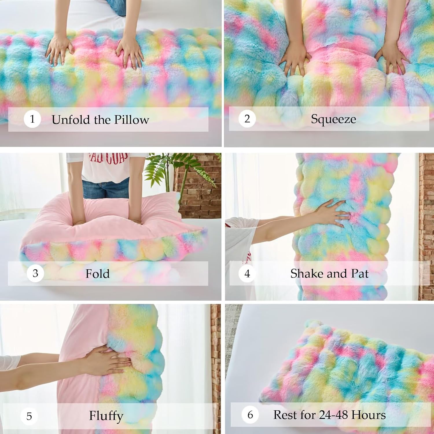 MeadowSkyHome Cozy Plush Fluffy Body Pillow, Full Body Pillows for Adults Kids Girls Teens,20X54 Inches Big Hug Double Pillow, Bed and Sofa P…