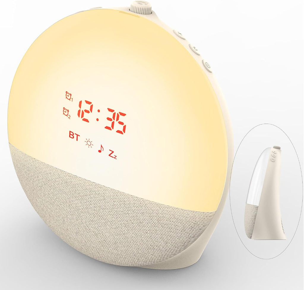 Sunrise Alarm Clock White Noise Machine | Natural Wake-Up Light for Bedroom with 8 Soothing Sleep Sounds, Dimmable Clock & Bluetooth…