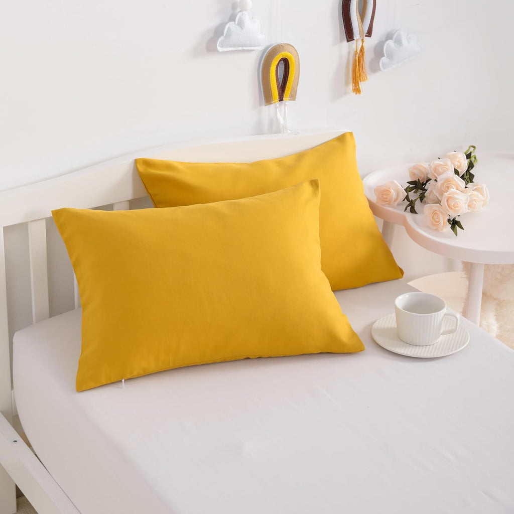 Ntbay 2 Pack Pillows with Pillowcases, Soft Cotton Down Alternative 13x18 with Microfiber Zippered Pillowcases for Sleeping in Crib Bed - M…