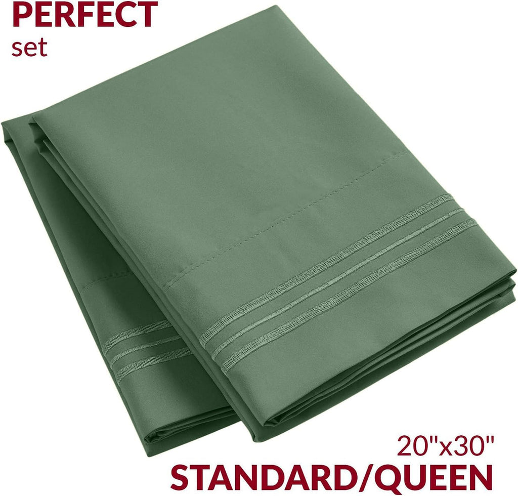 Mellanni Pillow Cases - Luxury, Extra Soft, Cooling Pillow Covers - 2 PC Iconic Collection Pillowcases - Envelope Closure (Standard/Queen 2…