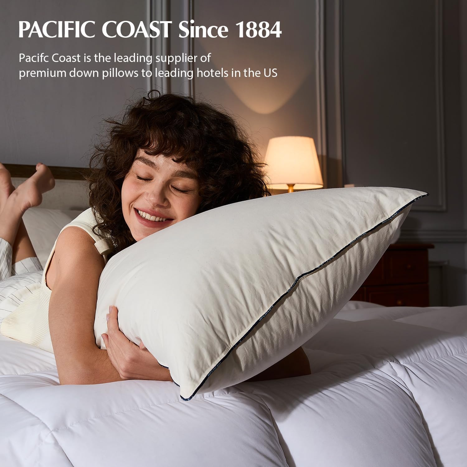 PacificCoast Pacific Coast Down Pillow, Luxury Hotel Collection Bed Pillow for Sleeping, Standard Size of 1, 100% Organic Cotton Shell, 650…