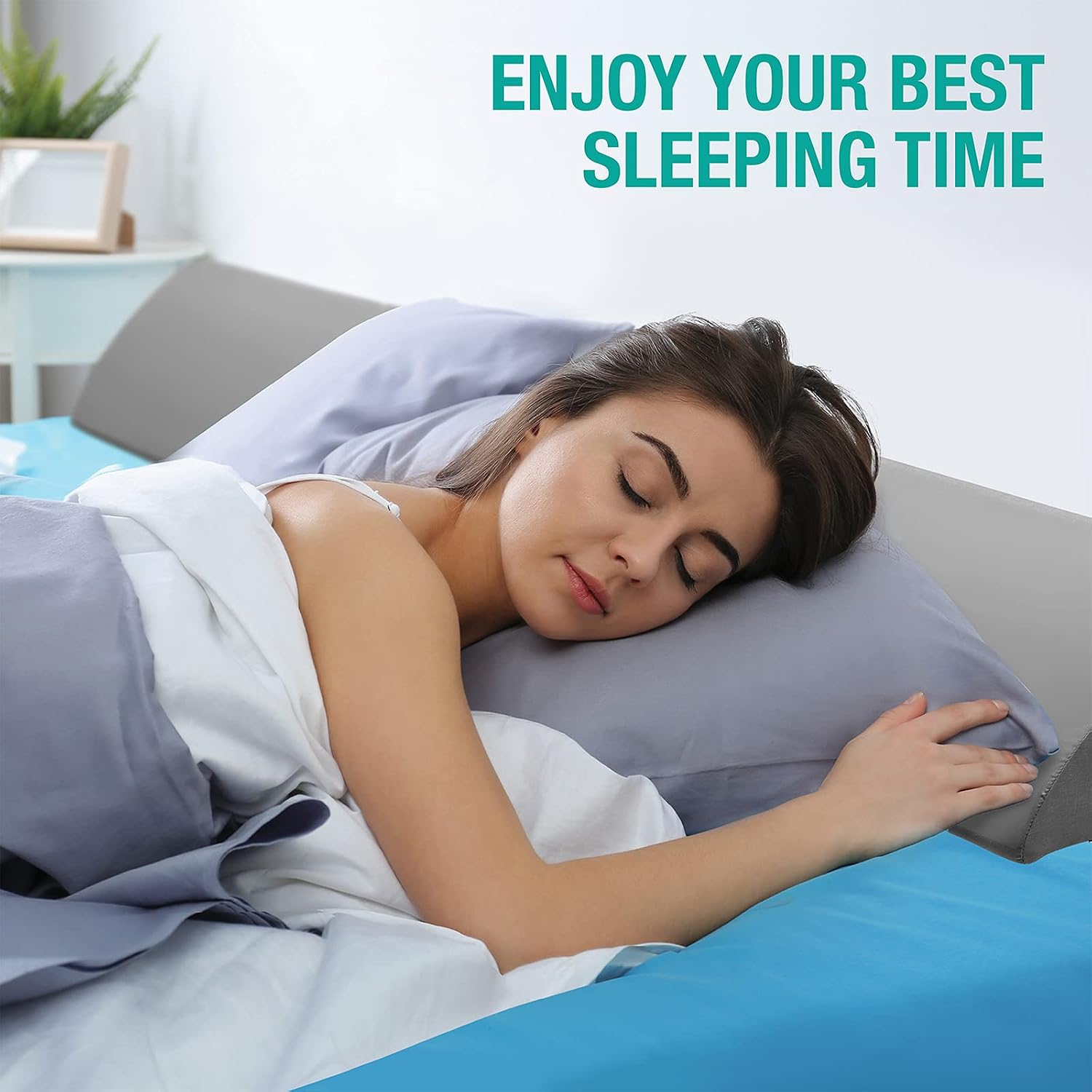 Vekkia Full Wedge Pillow Headboard/Bed Wedge Pillow for Headboard/Bed Gap Filler, Stop Loosing Your Pillows, Phone(Gray 54"x10"x6")