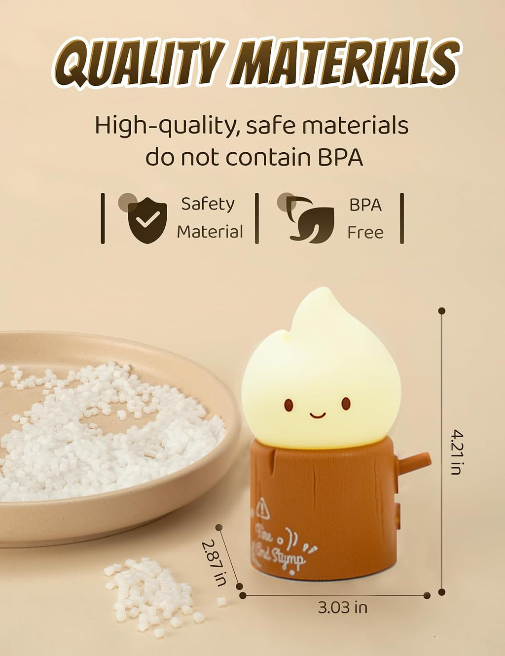 WANIDEA Flameless Candles Lamp, Cute Night Light, Torch Stump Light, LED Tea Lights Candles Rechargeable Night Light, Suitable for Kids…