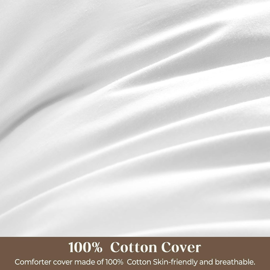 Bafode Goose Down Feather Pillows, Soft Bed Pillows Queen Size Set of 2, 100% Soft Cotton Shell, Gusseted Hotel Pillows for Back, Stomach or…