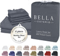 BELLA COTERIE 6 Piece Luxury Bamboo Viscose California King Size Sheet Set | 100% Organically Grown | Cooling for Hot Sleepers | 18" Deep…