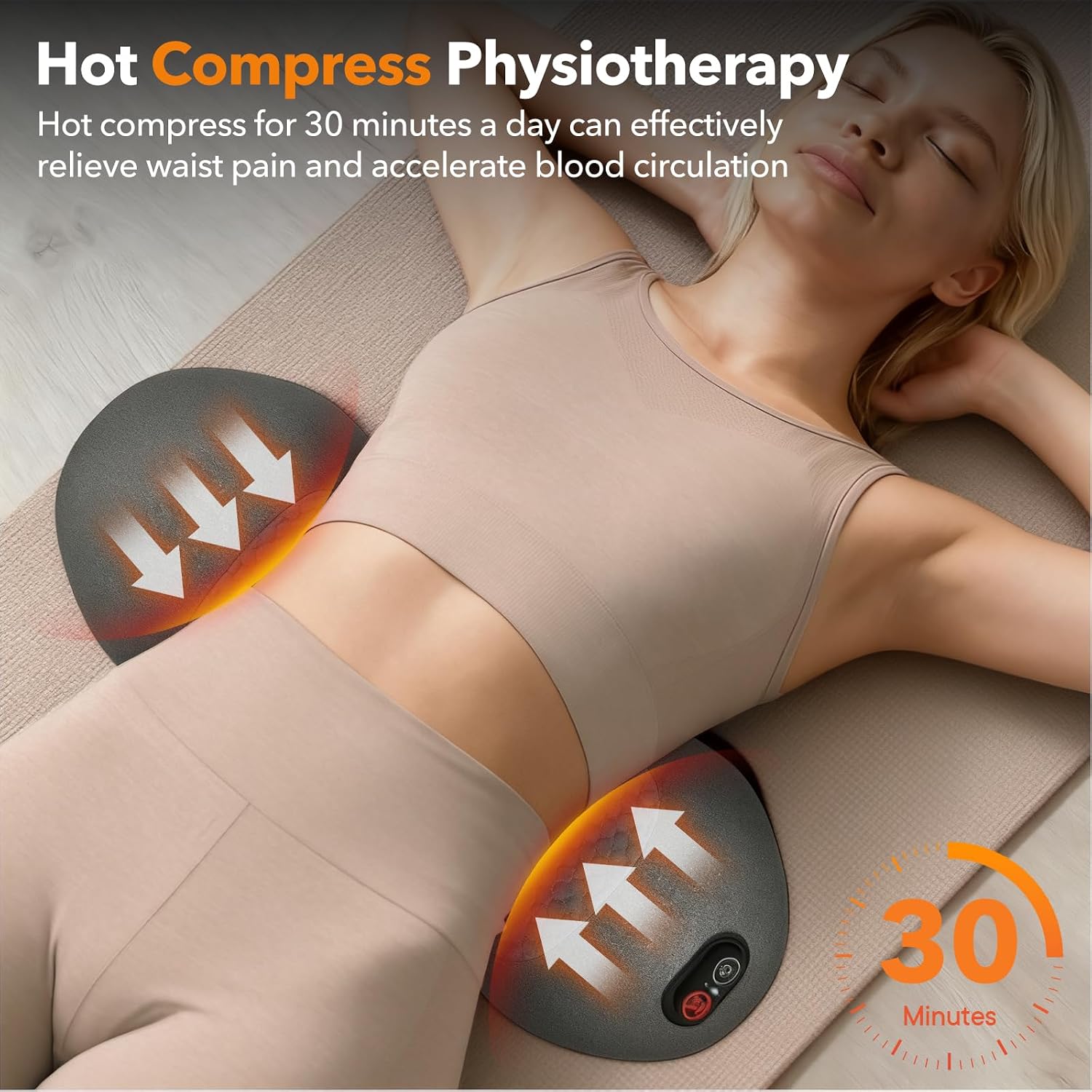 Famkcy Smooth Spine Triple Fusion Back Massager with Heat - Sciatica & Spine Decompression Device, Deep Tissue Massager for Lower Back Pain…