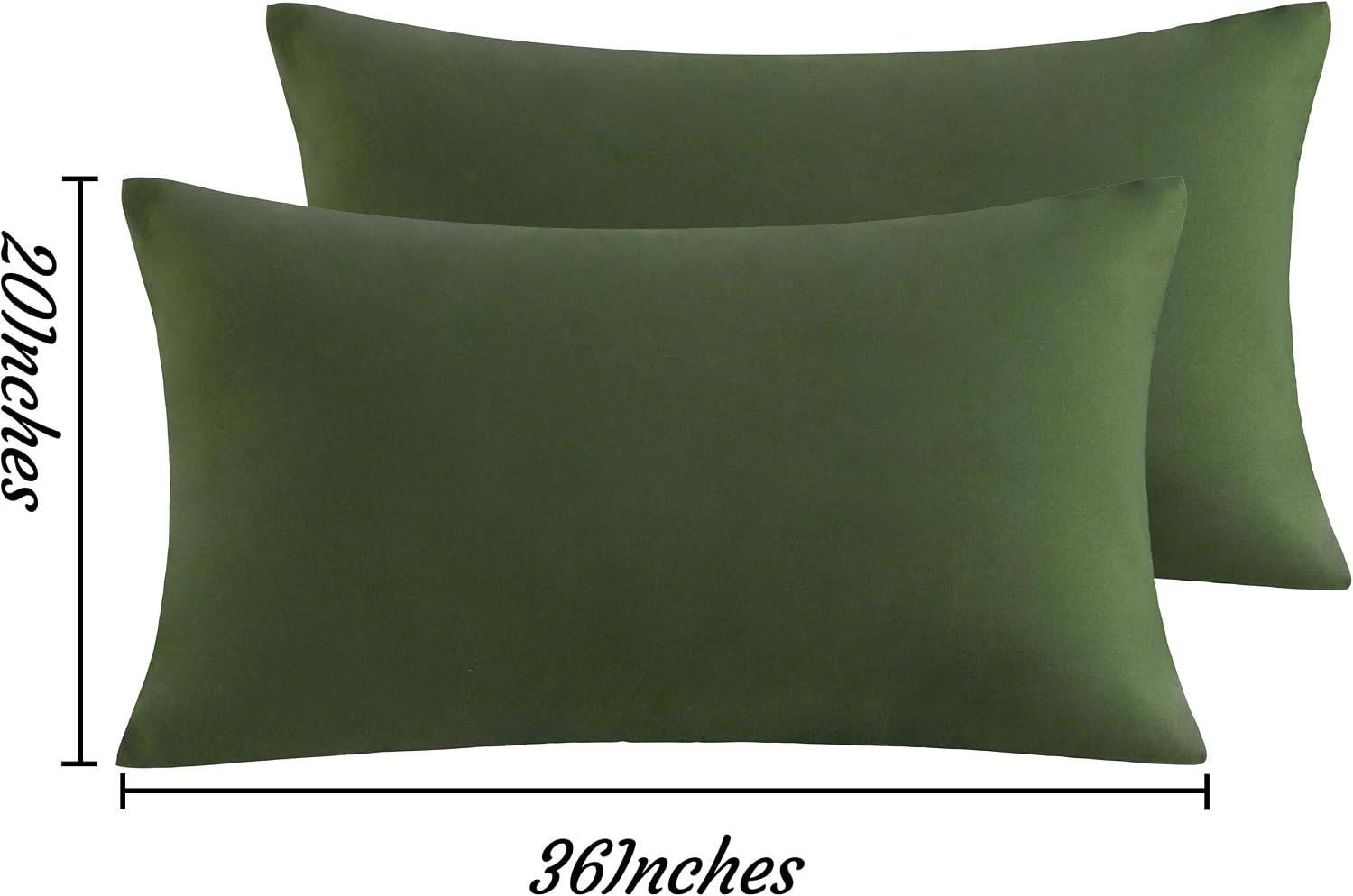 Ntbay King Pillow Cases Set of 2, 2 Pack Brushed Microfiber 20x36 Pillow Cases, Soft, Wrinkle, Fade, Stain Resistant Olive Green Pillow Cas…