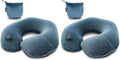 Keemall Inflatable Travel Neck Pillow for Airplane Train Car Washable Pillowcase U Shaped Office Napping Pillow (Pack of 2)