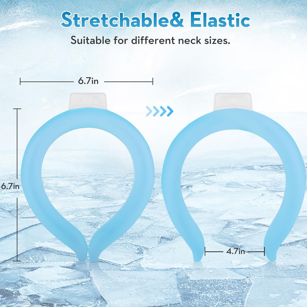 2PCS Neck Cooling Tube with Cold Insulated Bag, Reusable Ice Neck Ring Wearable Body Cooler Products for Summer Heat (Blue*2)
