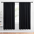 NICETOWN Black Blackout Curtain Blinds - Solid Thermal Insulated Window Treatment Blackout Drapes for Bedroom (2 Panels, 52 inches Wide…