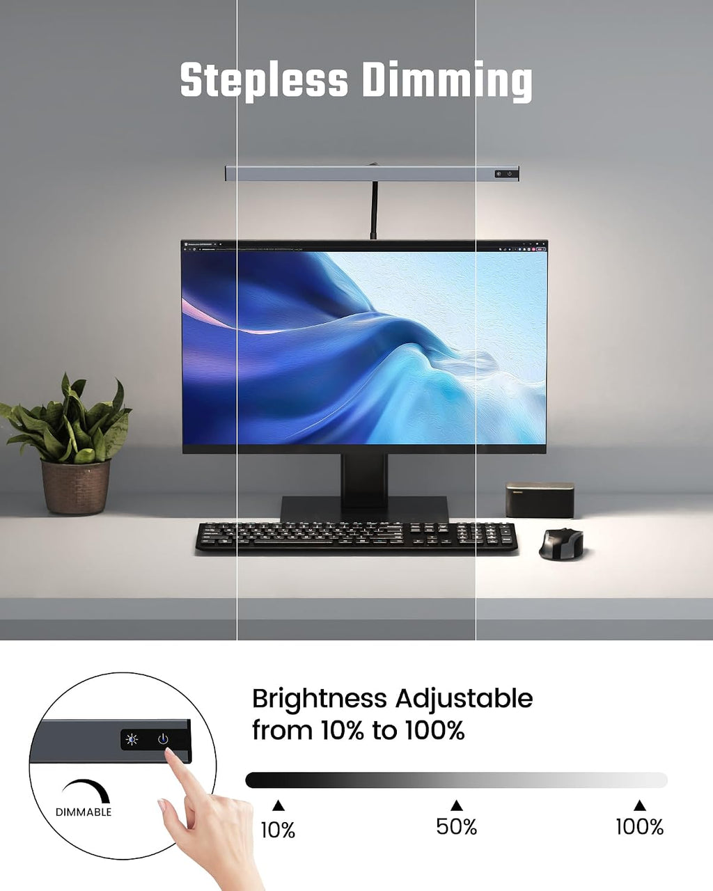 SUPERDANNY LED Desk Lamp for Office Home, Eye-Caring Desk Light with Adjustable Gooseneck, 12W Touch Control Dimmable Brightness…