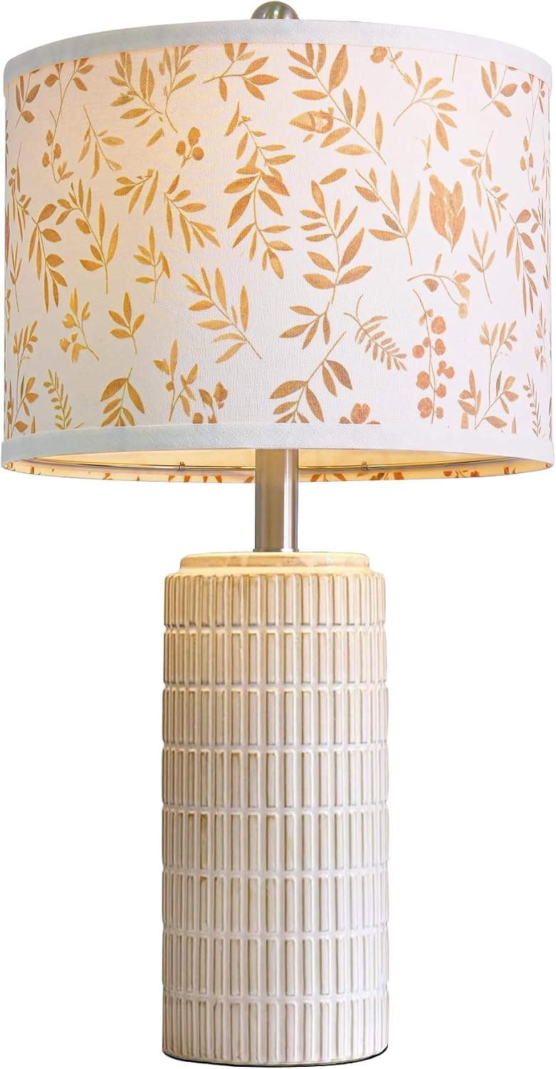 PoKat 23'' Dried Flowers Table Lamp for Bedroom Nightstands, Birthday Gifts for Women Mom, House Warming Gifts New Home Decor, Ceramic…