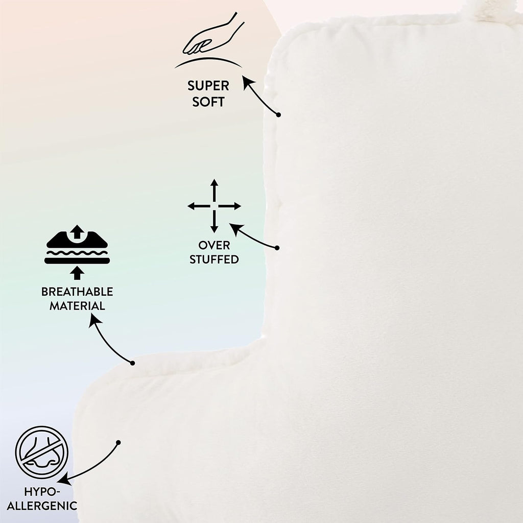 Urban Lifestyle Rabbit Faux Fur Backrest Pillow, Ivory
