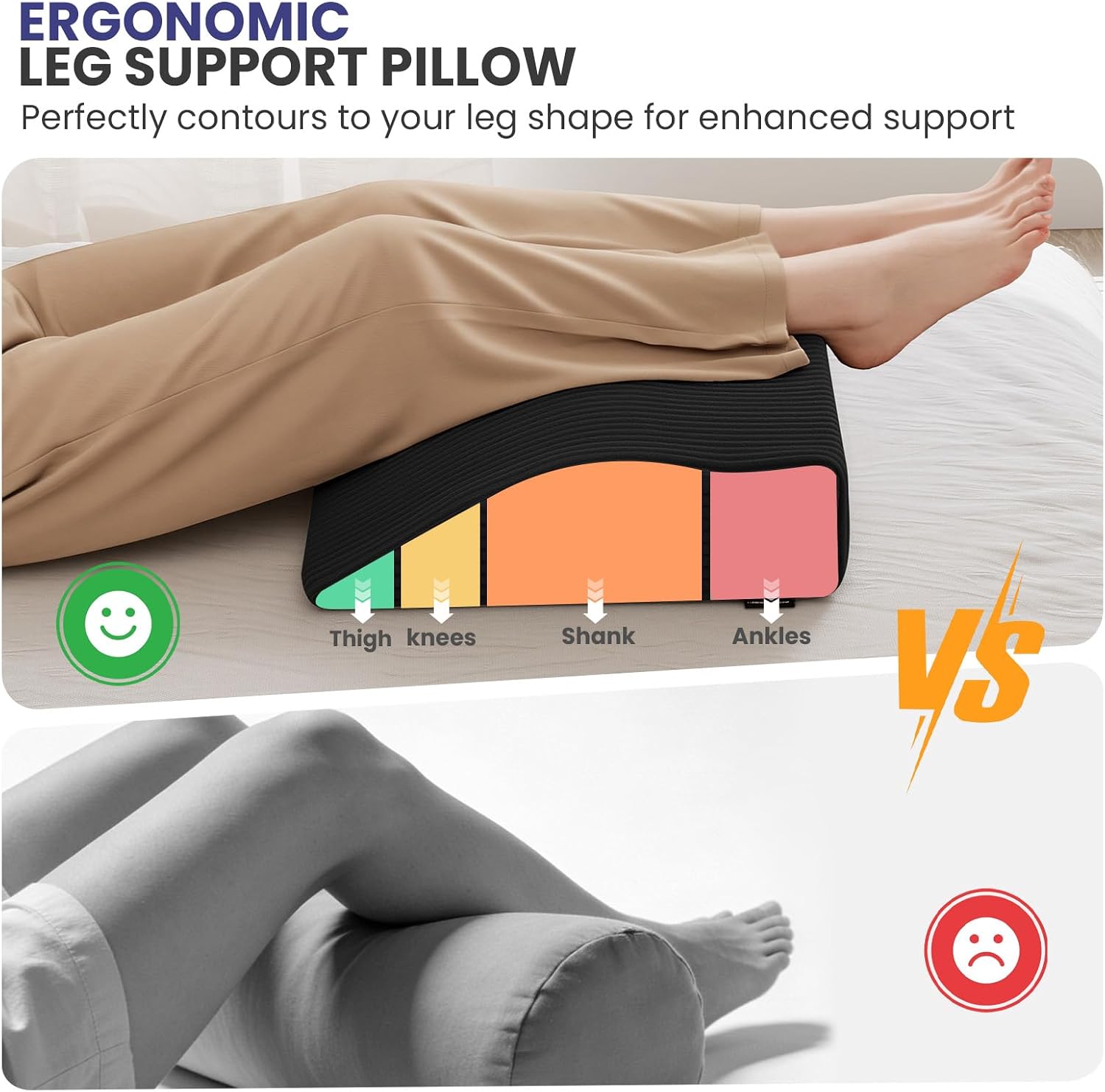 idee-home Recliner Leg Rest Cushion, Recliner Footrest Extender Pillow with Removable Corduroy Cover, Multi Purpose Ergonomic Foot Pillow…