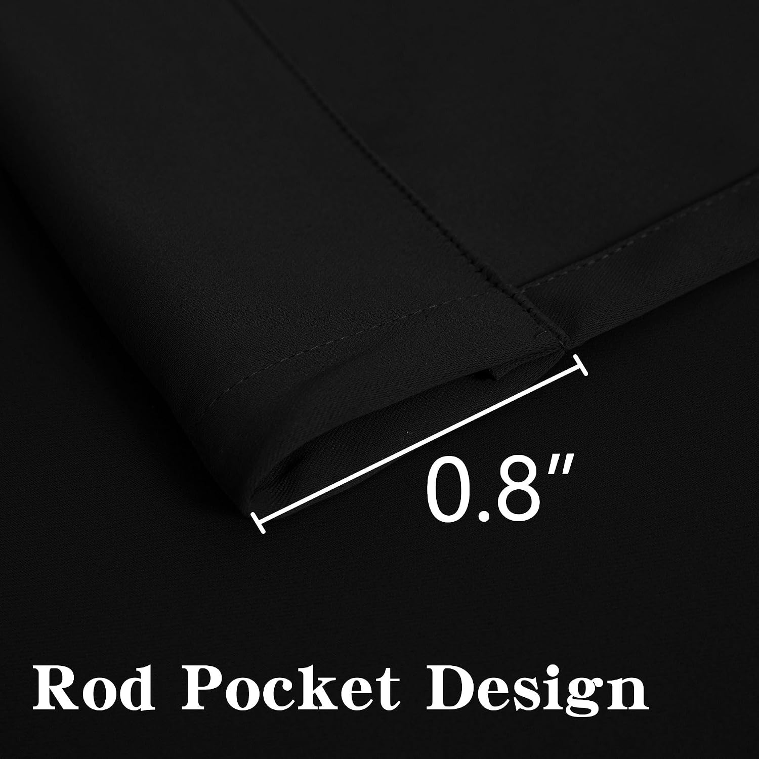 Igemaeve Black Blackout Curtains 90 Inch Length 2 Panels Set, Black Out Curtains for Bedroom 90 Inch Long, Rod Pocket Energy Saving Room Da…