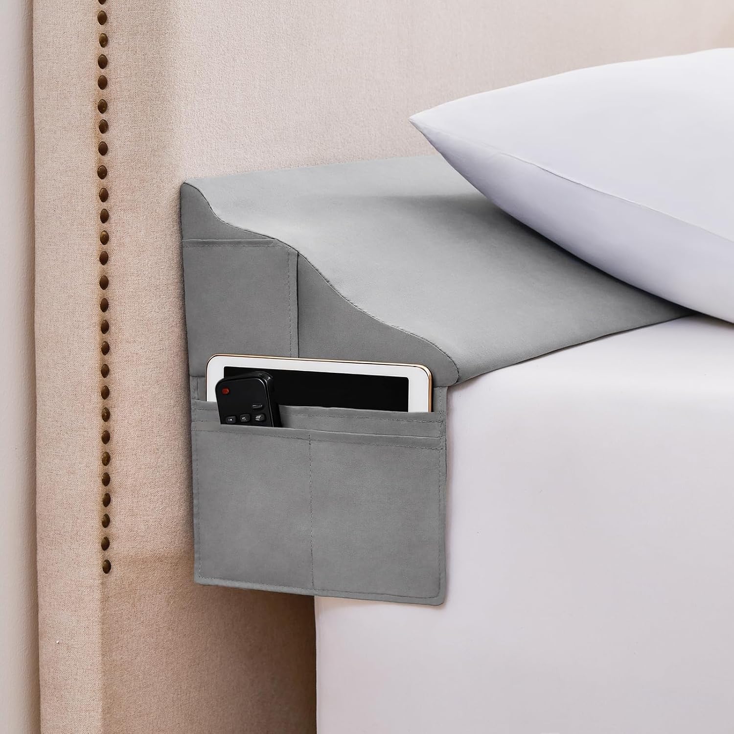 Bed Wedge Pillow for Headboard Gap Filler Full(54"x6"x10")– Triangle Pillow Wedge for Bed, Mattress Wedge Gap Filler for Headboards, Soft…