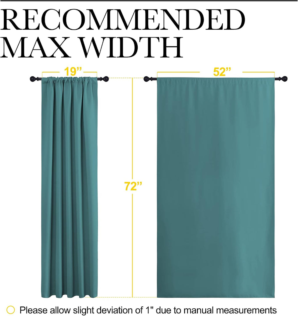 NICETOWN Window Curtains Blackout Drapes - Thermal Insulated Solid Rod Pocket Blackout Curtains/Draperies for Living Room (Sea Teal, One…