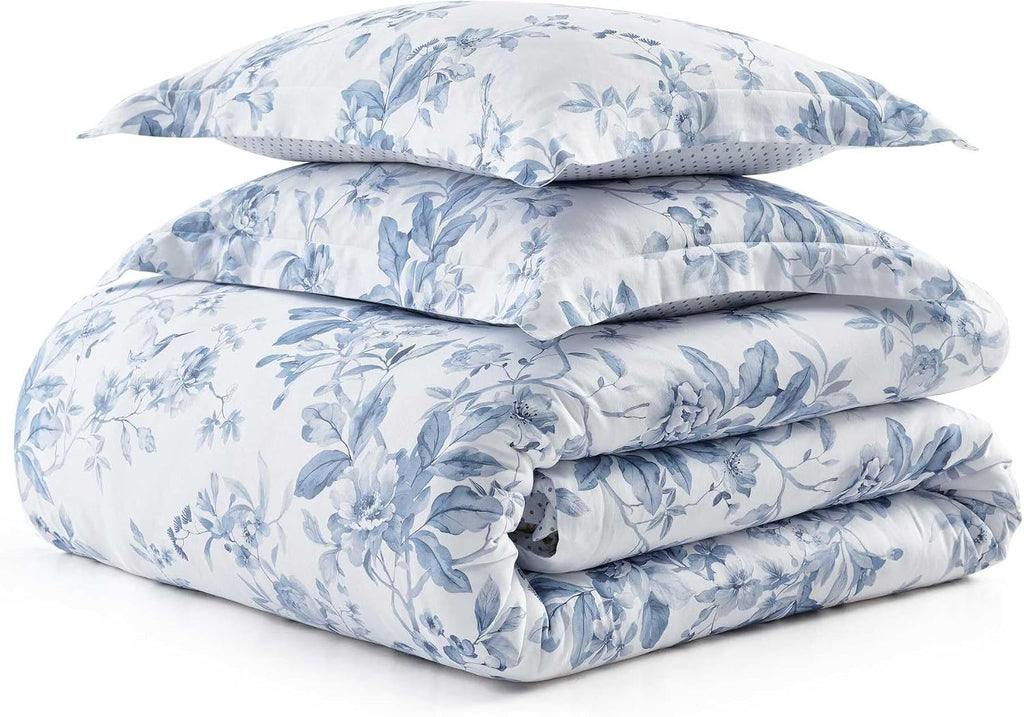 MarthaStewart Martha Stewart - King Duvet Cover Set, 100% Silky Smooth Cotton Sateen Bedding, 3 Piece Bed Set with Matching Pillowcases (So…