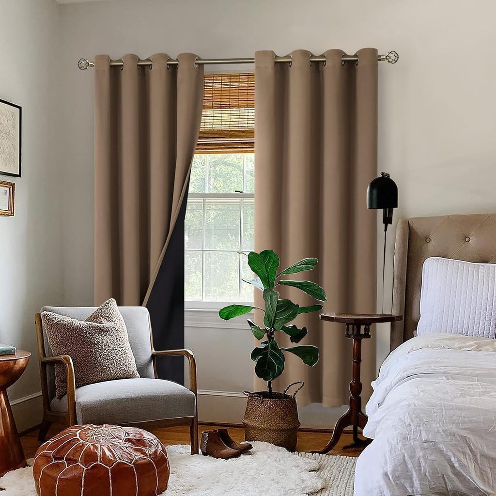 BGment 100% Blackout Curtains for Bedroom Window 84 Inch Length 2 Panels Set, Thermal Insulated Full Light Blocking Grommet Drapes for Livi…