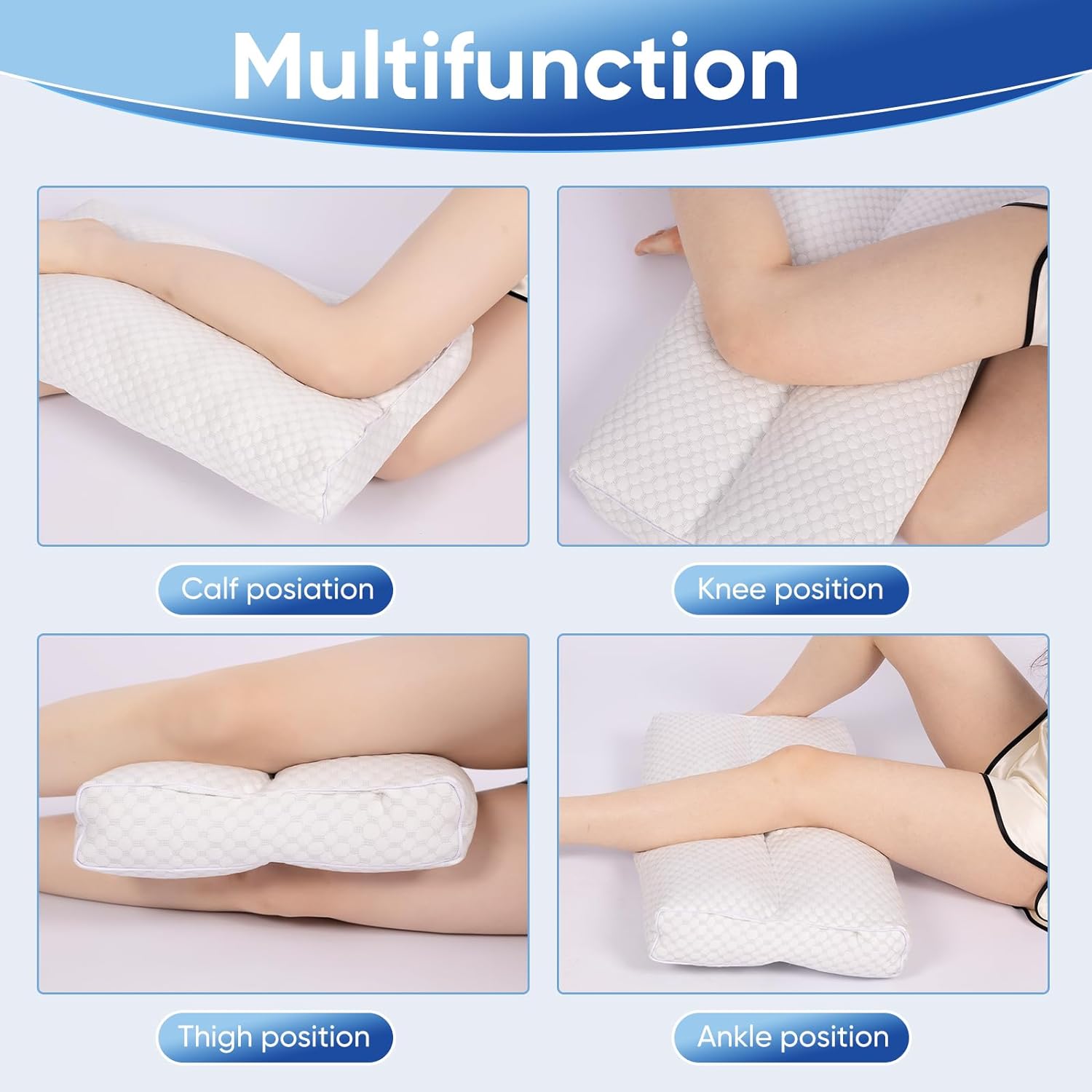 Cooling Knee Pillow for Side Sleeper, 3"Leg Pillow for Side Sleeping, 100% Cooling Fabric Pillow for Between Knees While Sleeping - High…