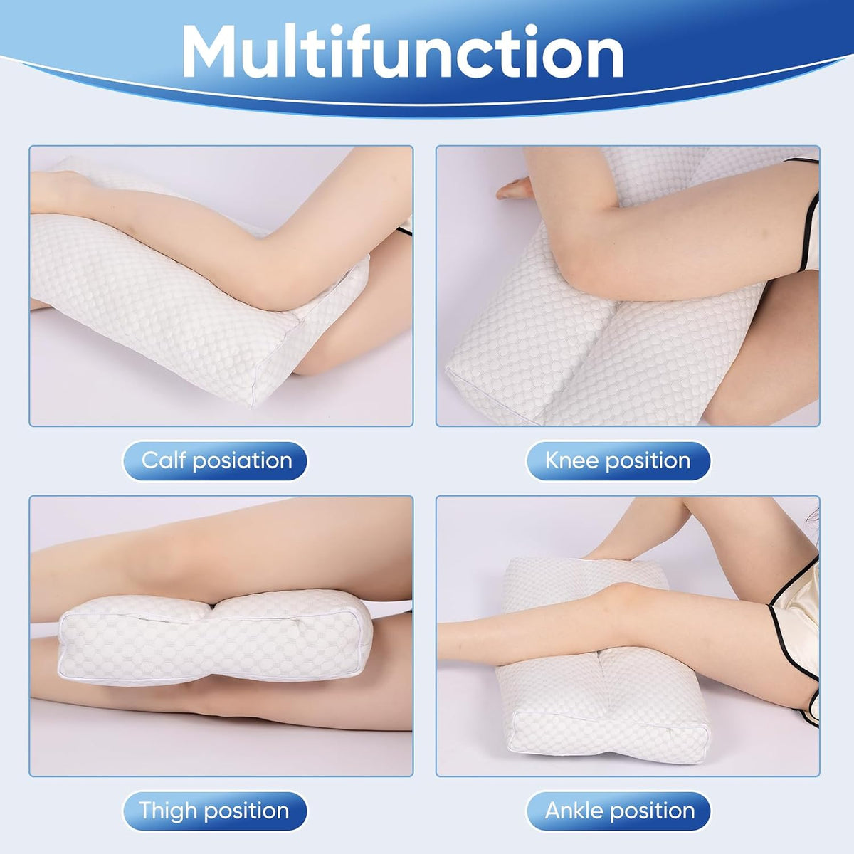 Cooling Knee Pillow for Side Sleeper, 5" Leg Pillow for Side Sleeping, 100% Cooling Fabric Pillow for Between Knees While Sleeping - High…