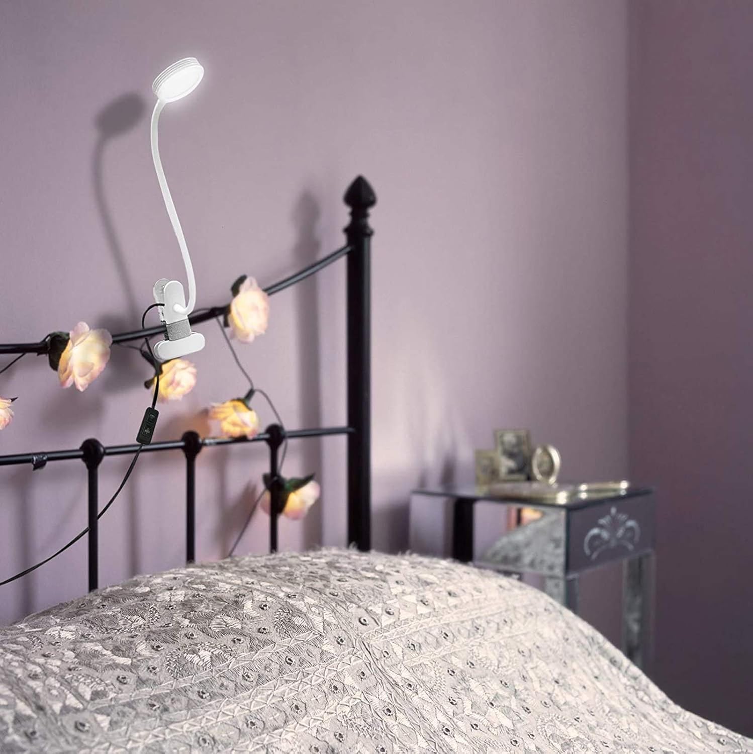 LEPOWER Clip on Light/Reading Lights/Book Light Color Changeable/Night Lights Clip on for Desk, Bed Headboard and Computers, Adapter…