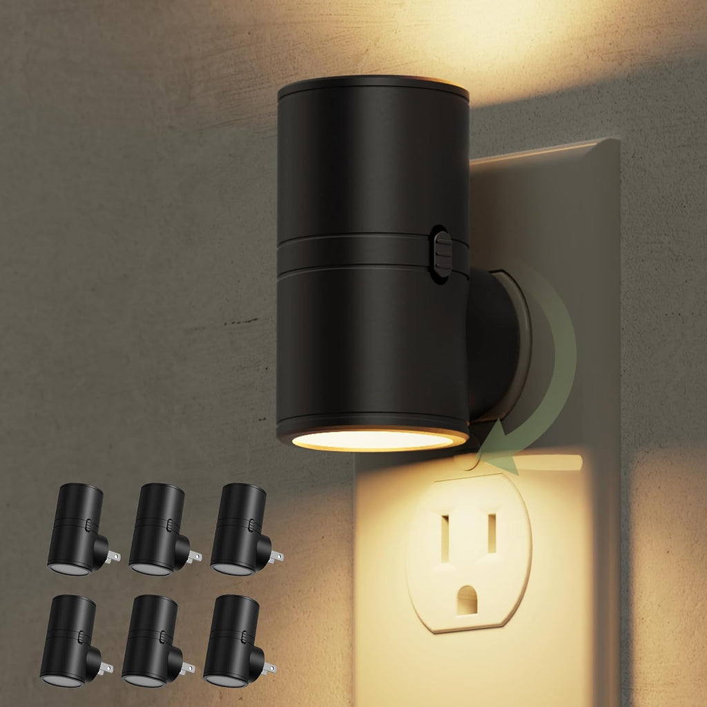 L LOHAS LED Night Light, Mini Night Lights Plug into Wall, Light Sensor, 2 Level Brightness, Soft White 3000K, Rotating Nightlight Plug…