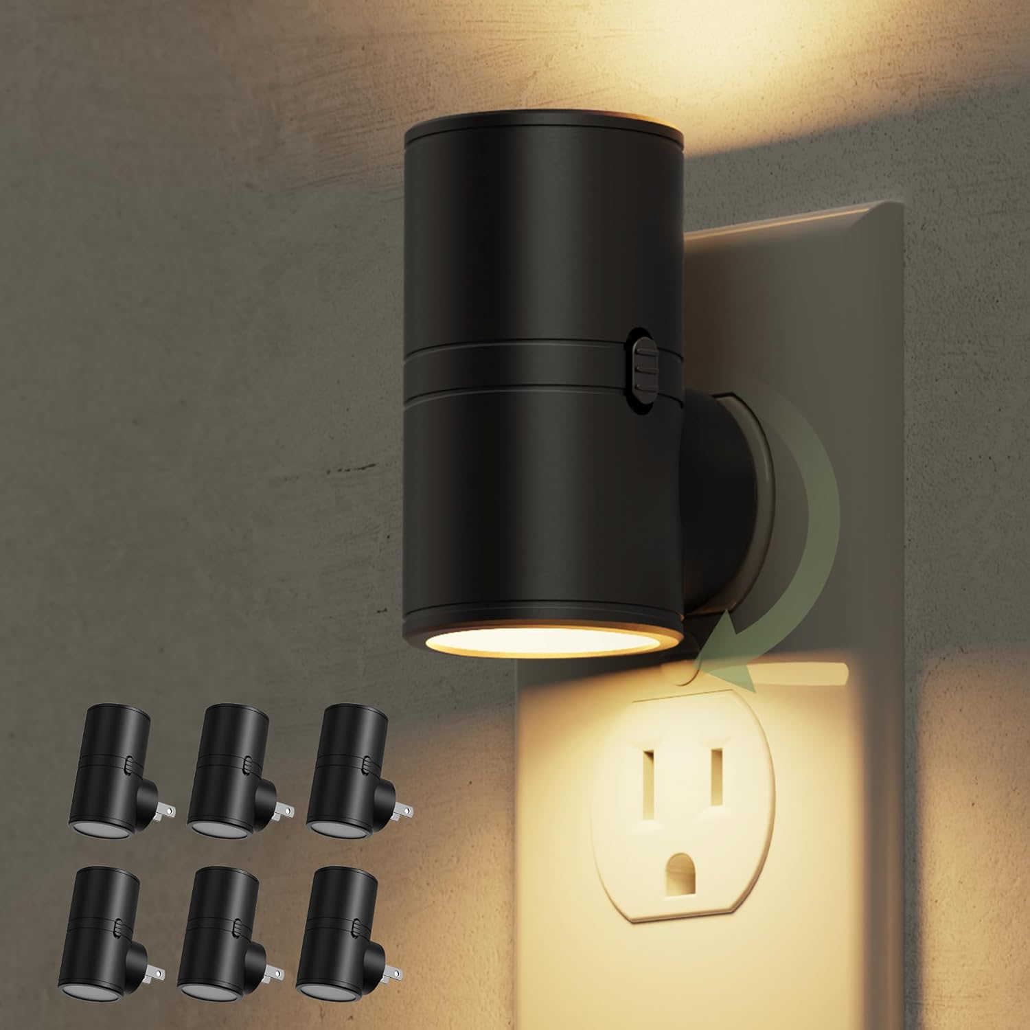 L LOHAS LED Night Light, Mini Night Lights Plug into Wall, Light Sensor, 2 Level Brightness, Soft White 3000K, Rotating Nightlight Plug…