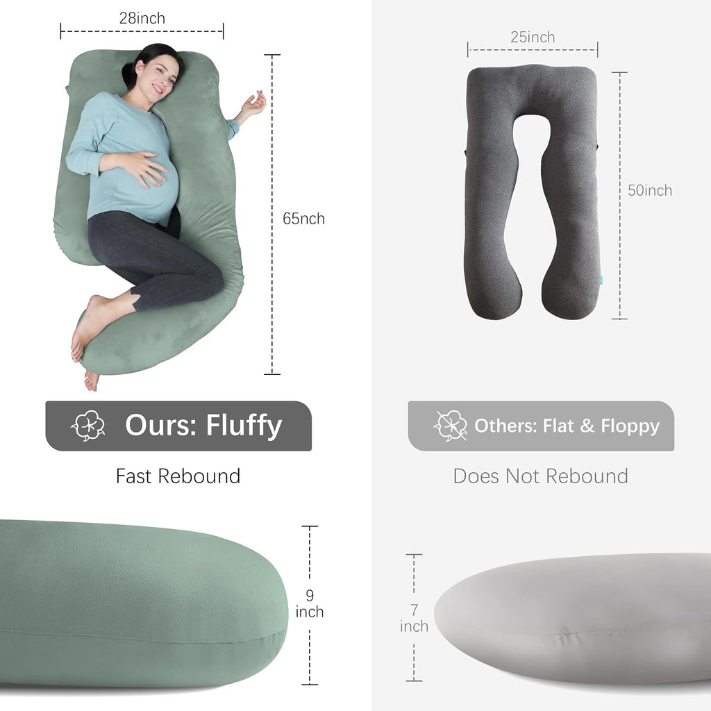 Moonpark MOON PARK Pregnancy Pillows for Sleeping - U Shaped Full Body Maternity Pillow with Removable Cover - Support for Back, Legs, Bell…