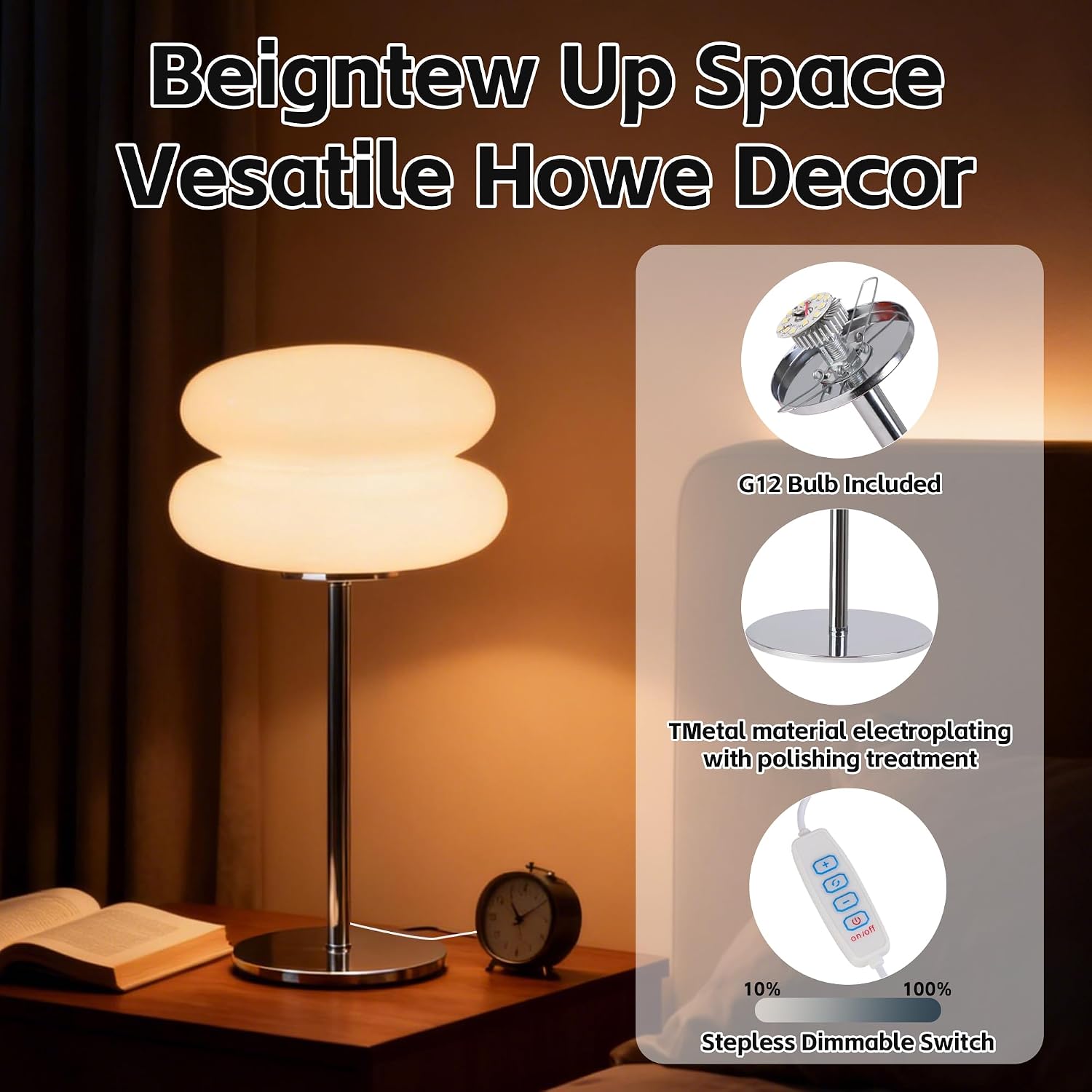 Bedroom Mushroom lamp, Medieval Modern Bedside Table lamp, dimmable Retro Egg Tart Headlight, Unique Home Mushroom Decoration Aesthetic…