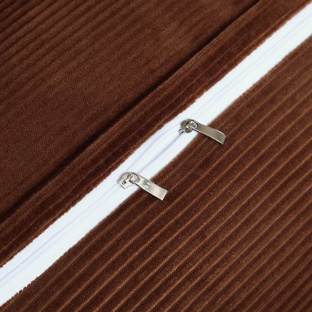 WOWMAX 100% Cotton Corduroy Triangular Pillow Covers Cases for Our Reading Pillows Large Bolster Headboard Backrest Wedge Pillow Coffee…