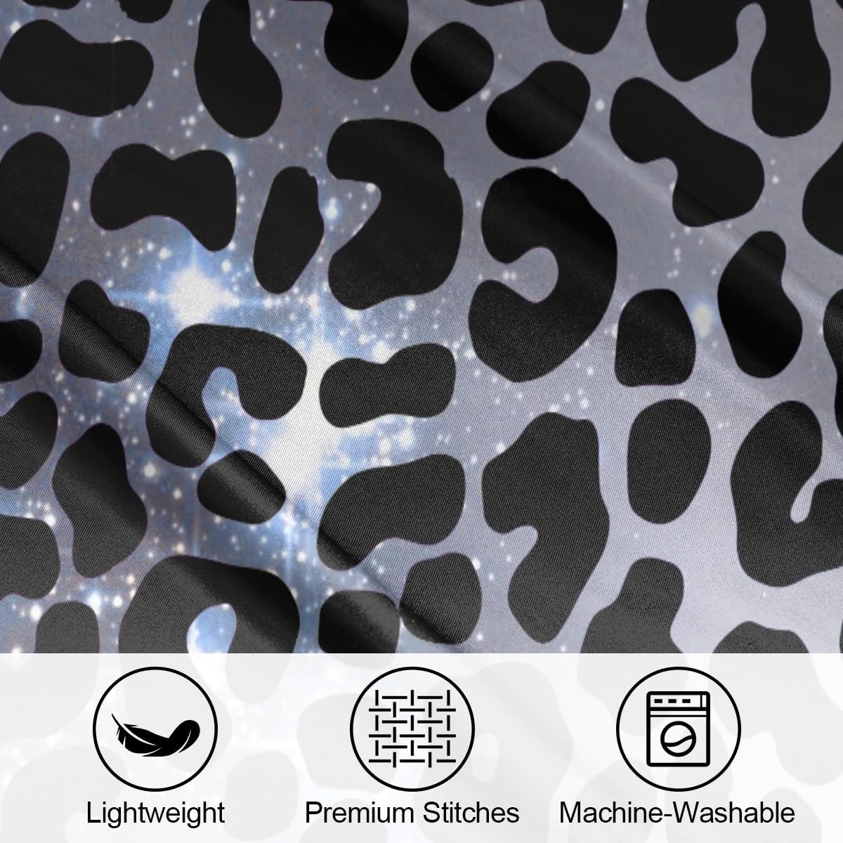 Galaxy Black Skin Leopard Satin Silk Pillowcase for Hair and Skin Pillow Cases King Size Soft Silk Pillow Case with Envelope Closure…